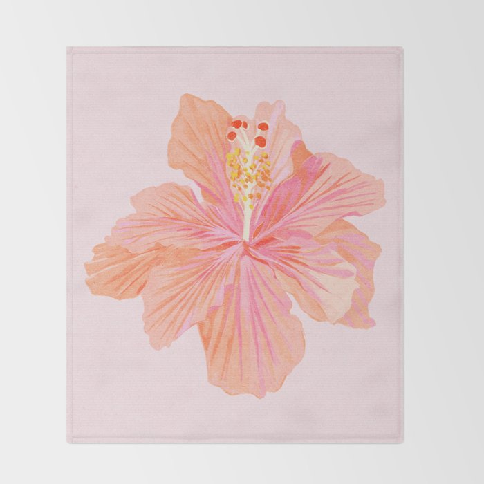 Hibiscus Flower Throw Blanket Gallery Image 2