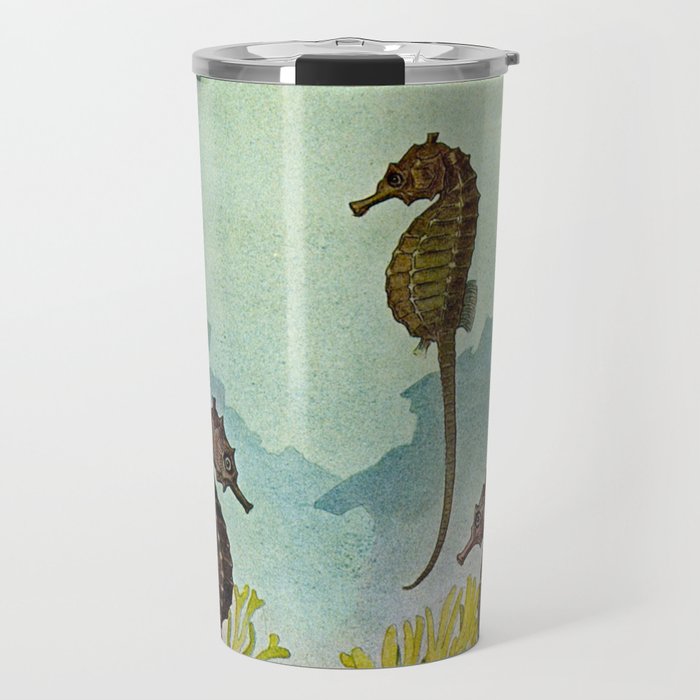 Hippocampus - Hashime Murayama - 1920 Seahorse Illustration Marine Life Travel Mug Gallery Image 1