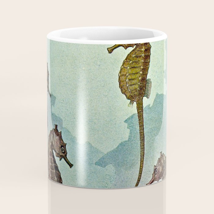 Hippocampus - Hashime Murayama - 1920 Seahorse Illustration Marine Life Coffee Mug Gallery Image 4
