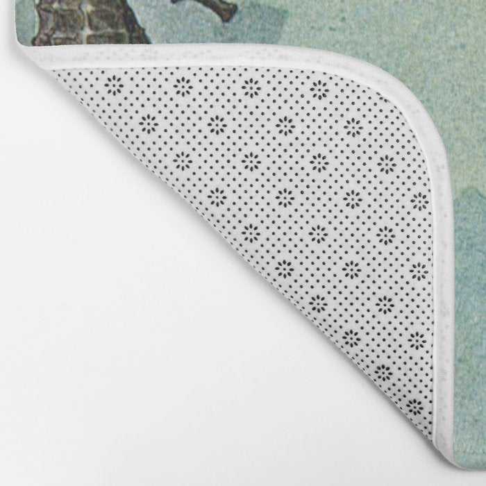 Hippocampus - Hashime Murayama - 1920 Seahorse Illustration Marine Life Bath Mat Gallery Image 2