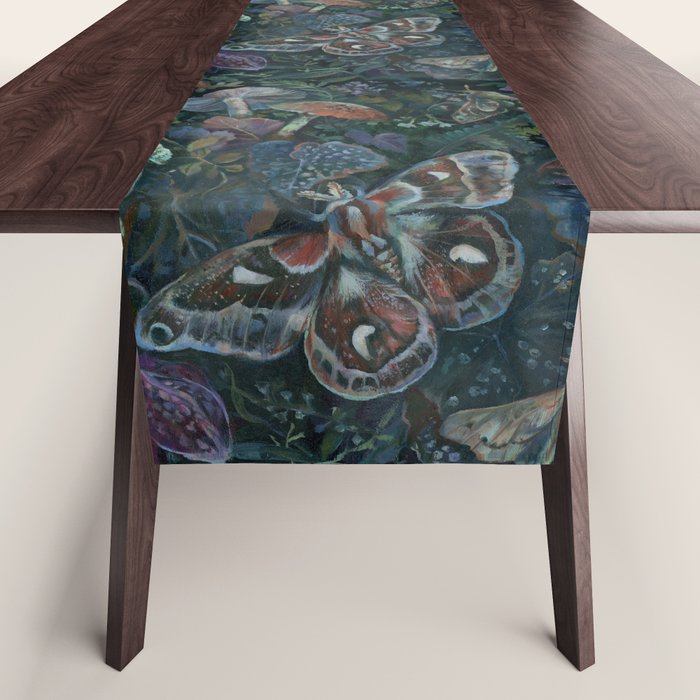 Atlas Moth  Mushroom Night Table Runner Gallery Image 1