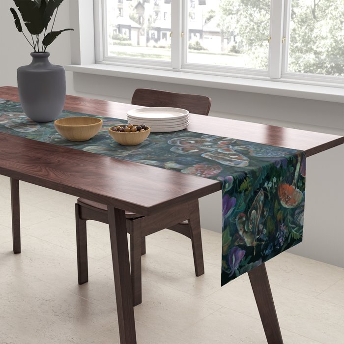 Atlas Moth  Mushroom Night Table Runner Gallery Image 2