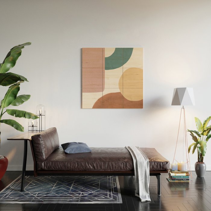 Abstract Earth 1-2 - Painted Shapes Wood Wall Art Gallery Image 2