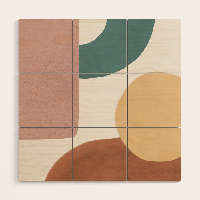 Abstract Earth 1-2 - Painted Shapes Wood Wall Art Gallery Image 1