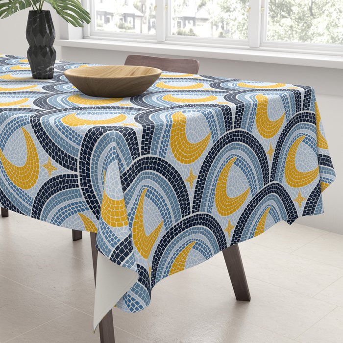 Mediterranean Moonlight Mosaic Tablecloth Gallery Image 3