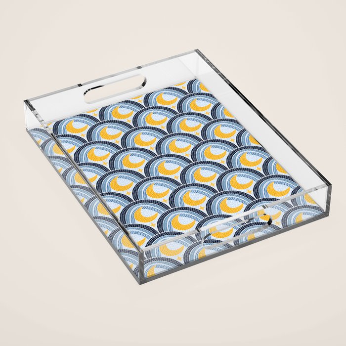 Mediterranean Moonlight Mosaic Acrylic Tray Gallery Image 1