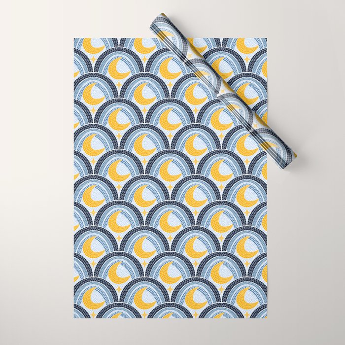 Mediterranean Moonlight Mosaic Wrapping Paper Gallery Image 1
