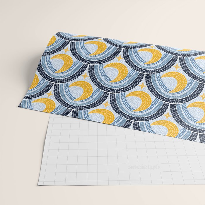 Mediterranean Moonlight Mosaic Wrapping Paper Gallery Image 2