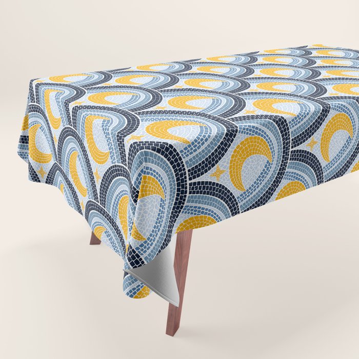Mediterranean Moonlight Mosaic Tablecloth Gallery Image 1