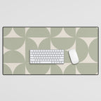 Bauhaus Mid Century Modern Geometric VII Earthy Green Desk Mat Gallery Image 1