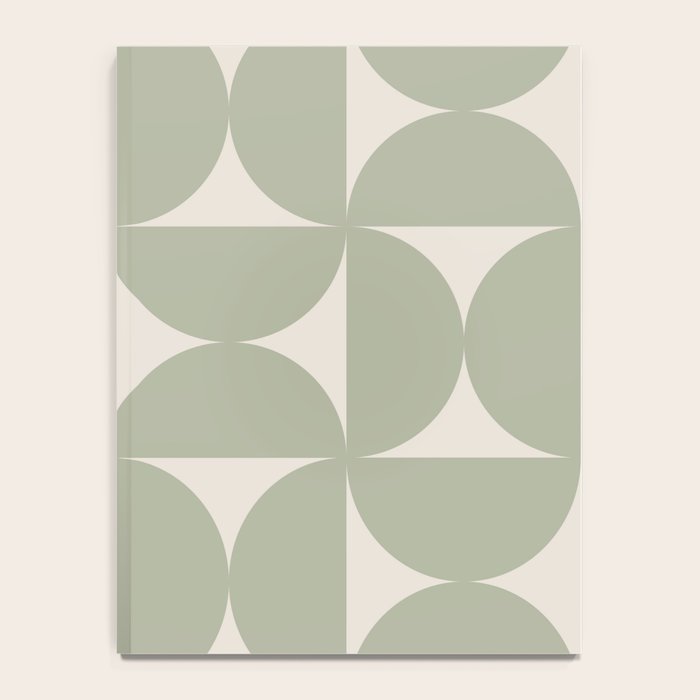 Bauhaus Mid Century Modern Geometric VII Earthy Green Notebook Gallery Image 4