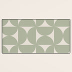 Bauhaus Mid Century Modern Geometric VII Earthy Green Desk Mat Gallery Image 3