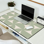 Bauhaus Mid Century Modern Geometric VII Earthy Green Desk Mat Gallery Image 2