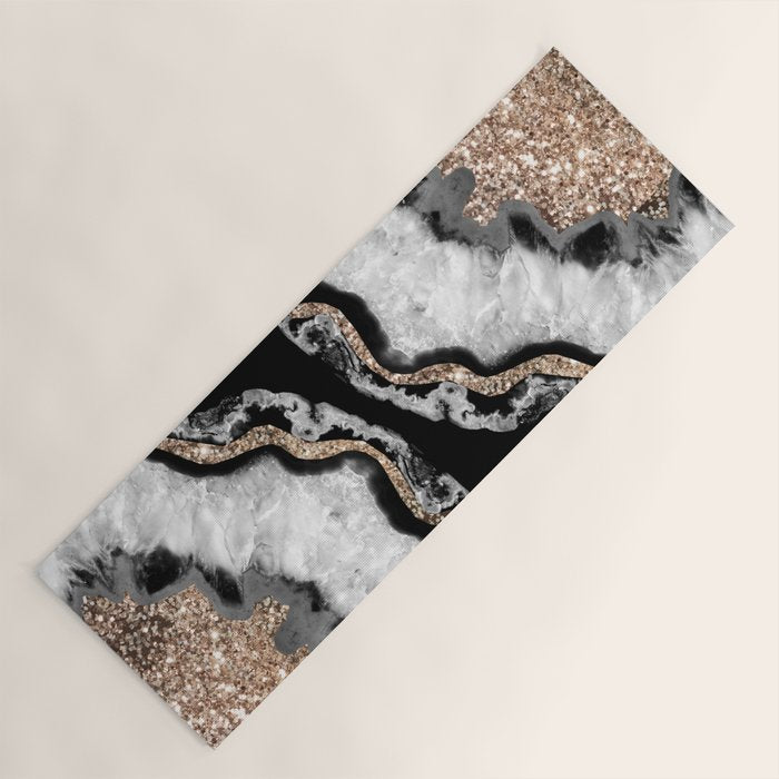 Yin Yang Agate Glitter Glam #8 #gem #decor #art #society6 Yoga Mat Gallery Image 1