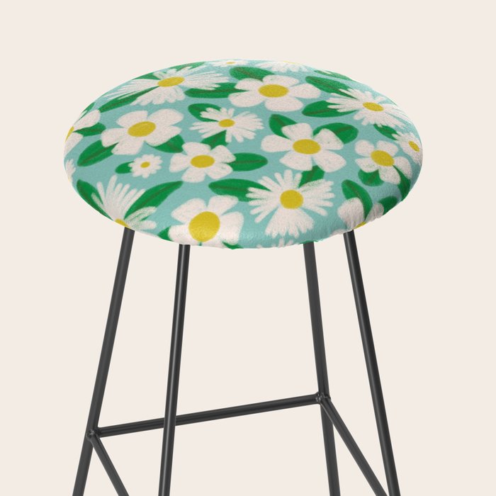 Big Bloom Floral - green Stool Gallery Image 2