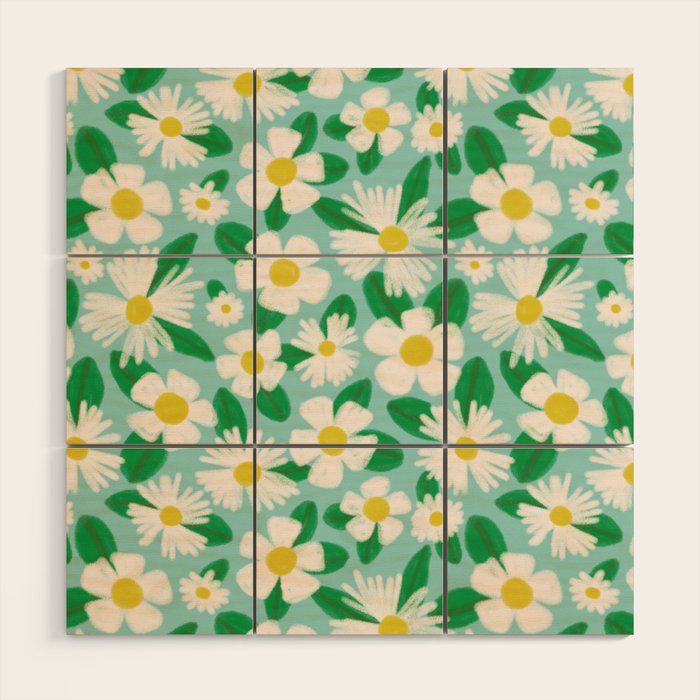 Big Bloom Floral - green Wood Wall Art Gallery Image 1
