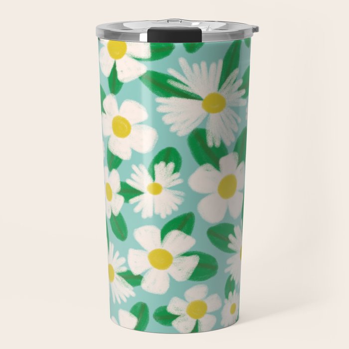 Big Bloom Floral - green Travel Mug Gallery Image 1