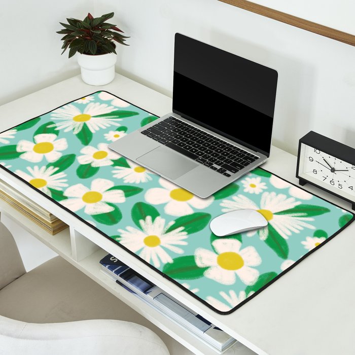 Big Bloom Floral - green Desk Mat Gallery Image 2
