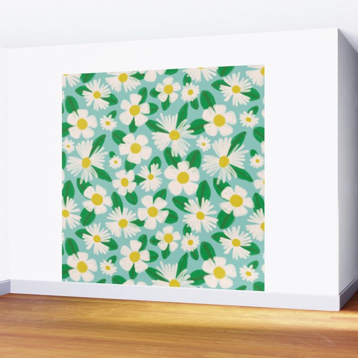 Big Bloom Floral - green Wall Mural Gallery Image 2