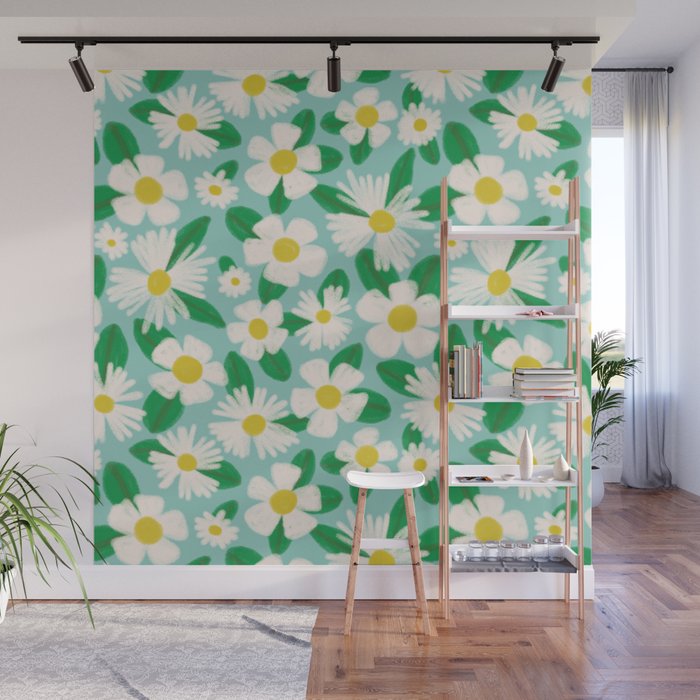 Big Bloom Floral - green Wall Mural Gallery Image 1