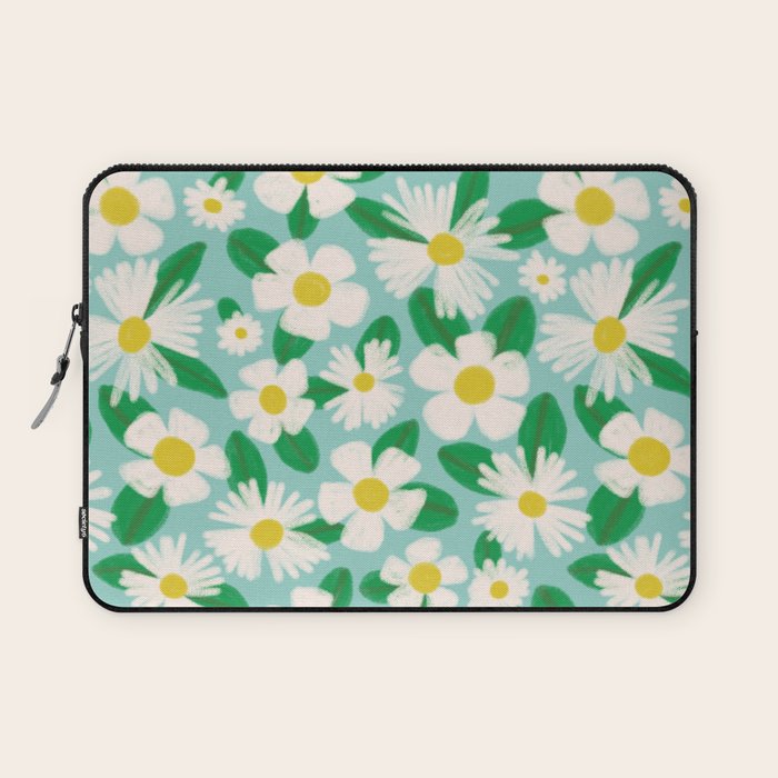 Big Bloom Floral - green Laptop Sleeve Gallery Image 1