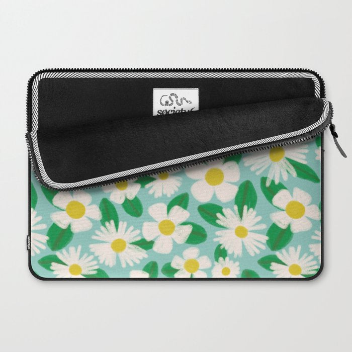 Big Bloom Floral - green Laptop Sleeve Gallery Image 2