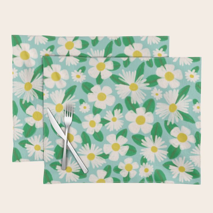 Big Bloom Floral - green Placemat Gallery Image 1