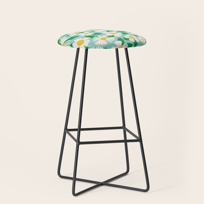 Big Bloom Floral - green Stool Gallery Image 1