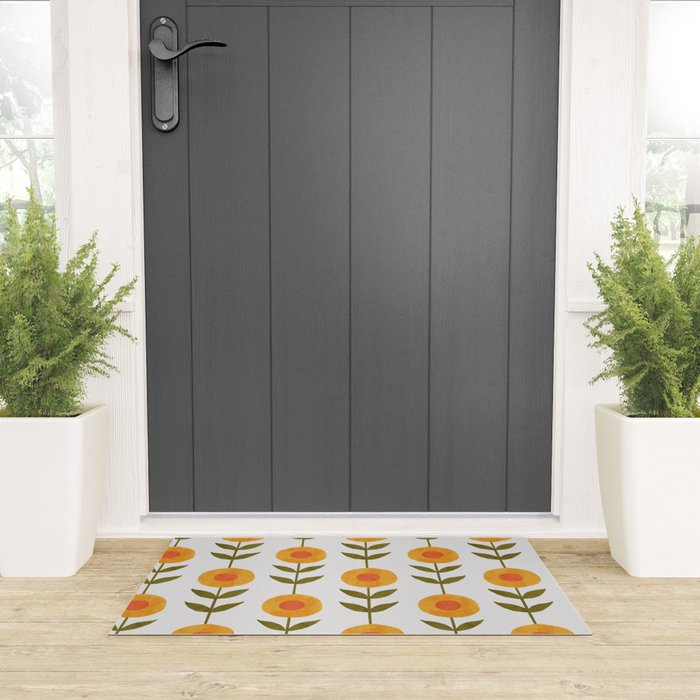 Fresh Yellow Spring Flowers Welcome Mat Gallery Image 3