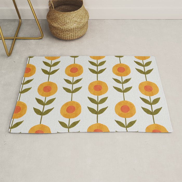 Fresh Yellow Spring Flowers Rug Gallery Image 1