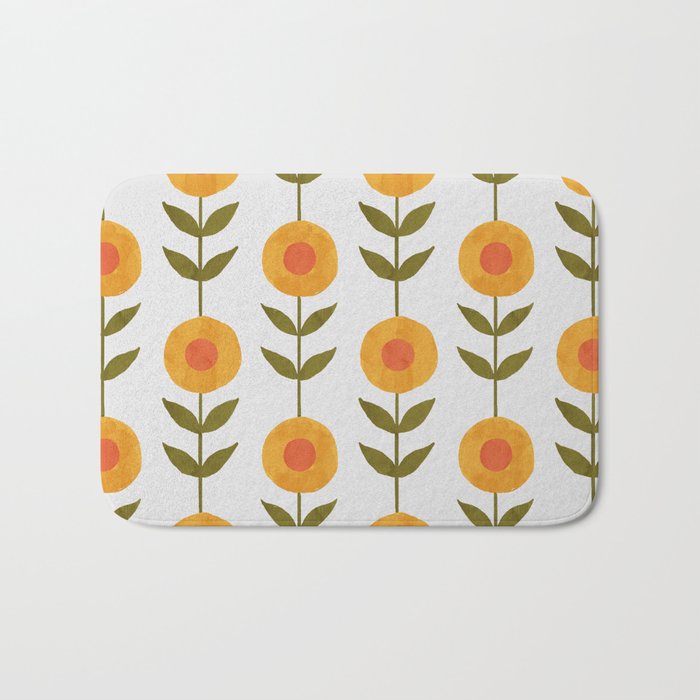 Fresh Yellow Spring Flowers Bath Mat Gallery Image 1