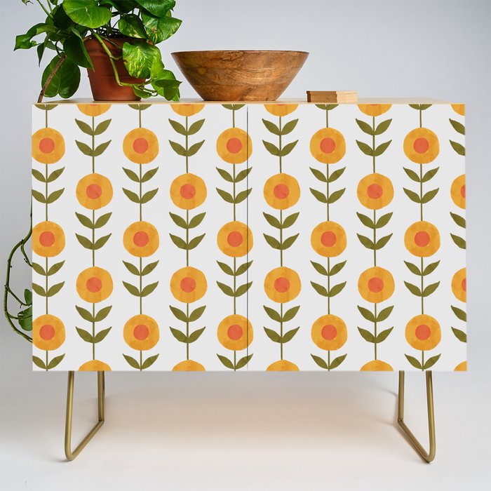 Fresh Yellow Spring Flowers Credenza Gallery Image 1