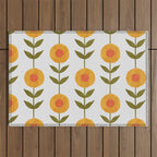 Fresh Yellow Spring Flowers Outdoor Rug Gallery Image 1