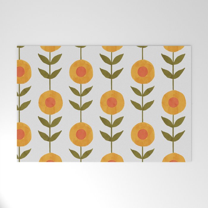 Fresh Yellow Spring Flowers Welcome Mat Gallery Image 1