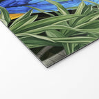 Tropical Blues Watercolor Parrots In The Canopy Welcome Mat Gallery Image 2