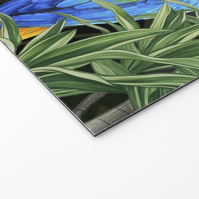 Tropical Blues Watercolor Parrots In The Canopy Welcome Mat Gallery Image 2
