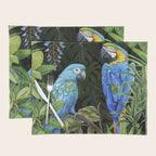 Tropical Blues Watercolor Parrots In The Canopy Placemat Gallery Image 1