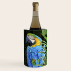Tropical Blues Watercolor Parrots In The Canopy Wine Chiller Gallery Image 3