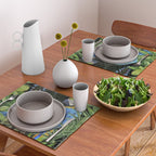 Tropical Blues Watercolor Parrots In The Canopy Placemat Gallery Image 2