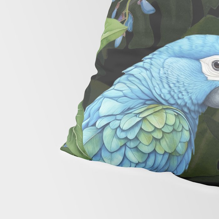 Tropical Blues Watercolor Parrots In The Canopy Pillow Sham Gallery Image 4