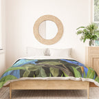 Tropical Blues Watercolor Parrots In The Canopy Duvet Cover Gallery Image 3