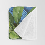Tropical Blues Watercolor Parrots In The Canopy Throw Blanket Gallery Image 3