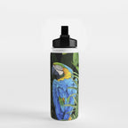 Tropical Blues Watercolor Parrots In The Canopy Water Bottle Gallery Image 2