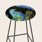 Tropical Blues Watercolor Parrots In The Canopy Stool Gallery Image 2