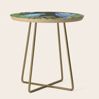 Tropical Blues Watercolor Parrots In The Canopy Side Table Gallery Image 1