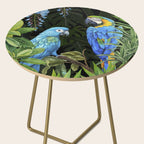 Tropical Blues Watercolor Parrots In The Canopy Side Table Gallery Image 2