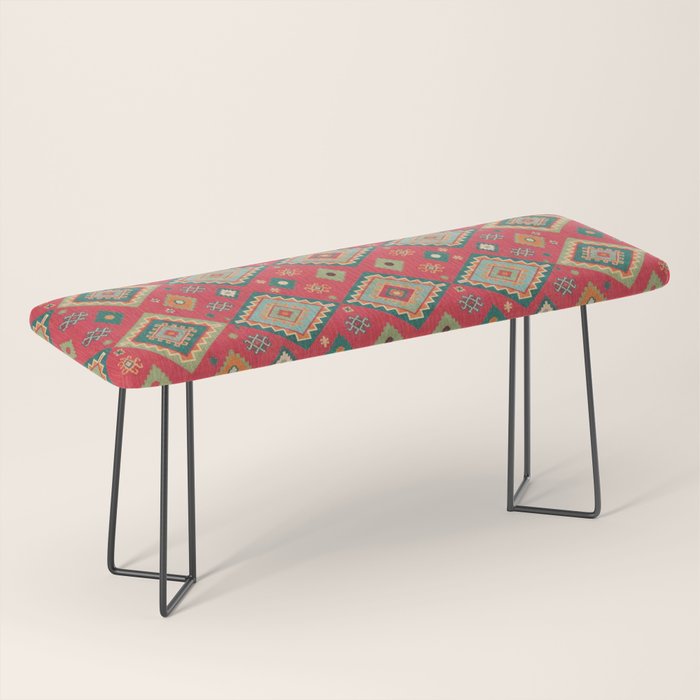 Moroccan Berber Kilim Pattern Bench Gallery Image 1