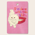 I'm Done With This Shit - Funny Cat Pun Cutting Board Gallery Image 1