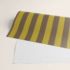Vintage Moss and Coffee Stripes Wrapping Paper Gallery Image 2