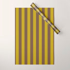 Vintage Moss and Coffee Stripes Wrapping Paper Gallery Image 1